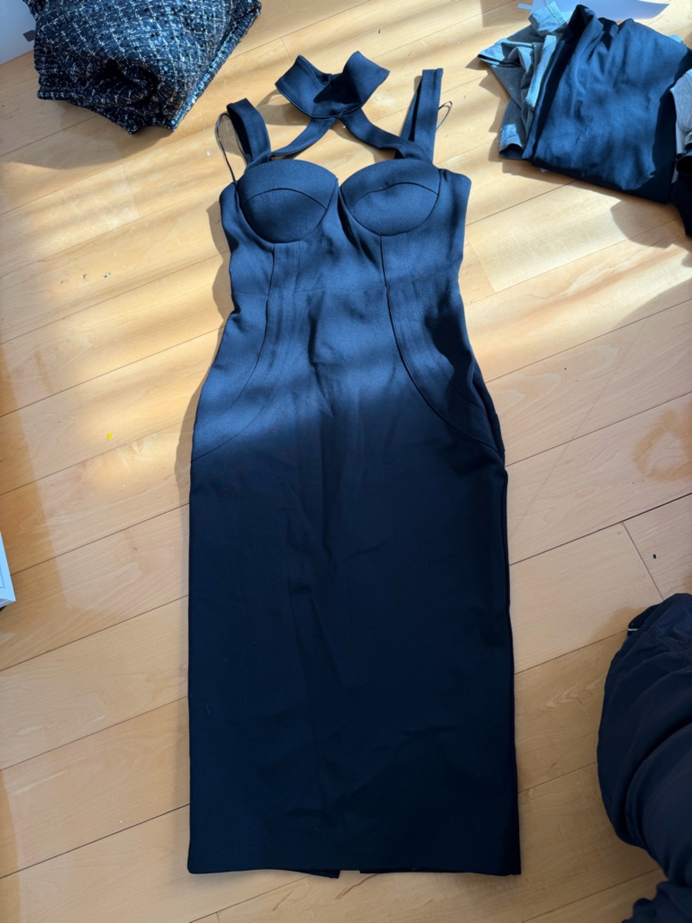 Fashion Nova Black Midi Sheath Dress